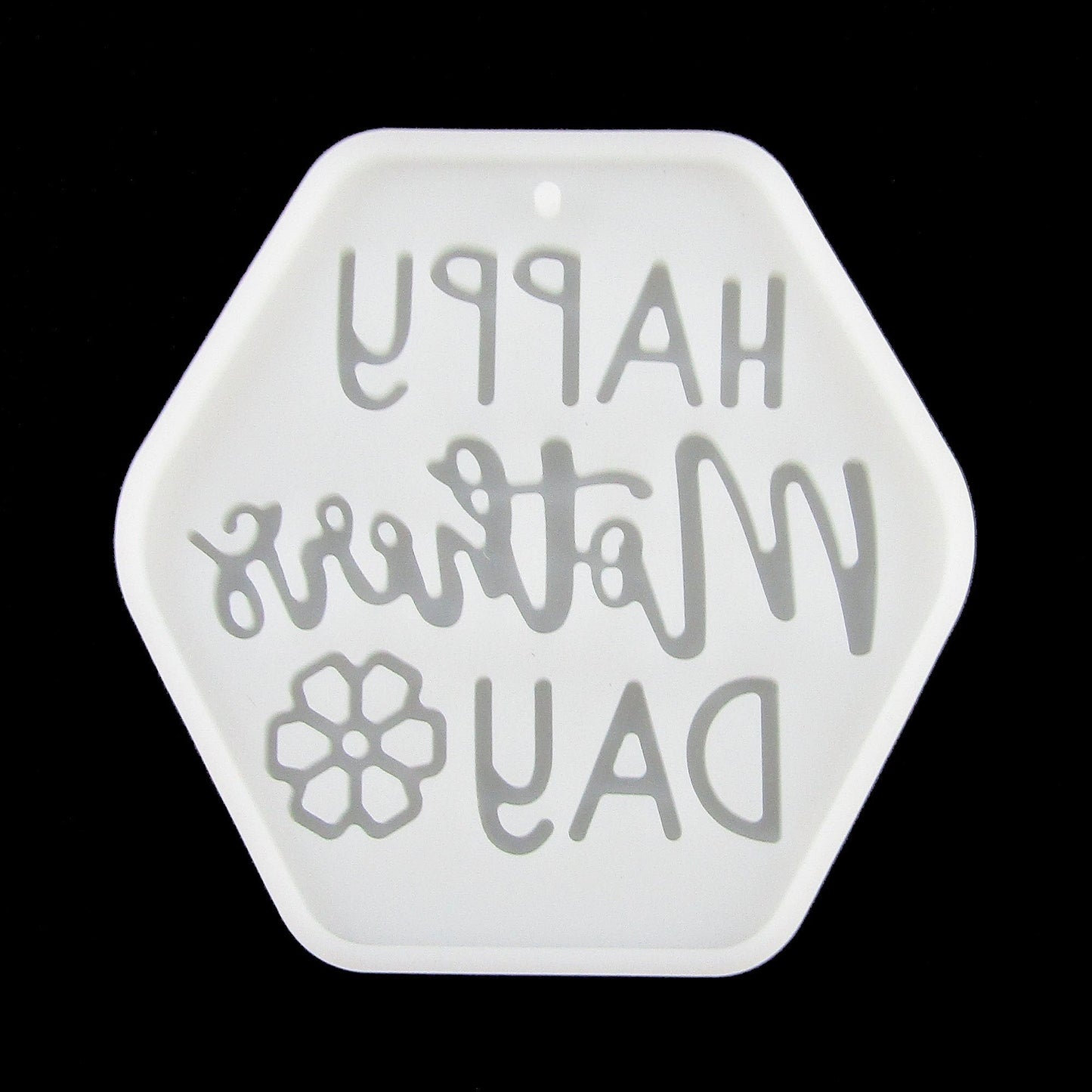 Happy Mothers Day Hexagon Keychain Silicone Casting Mould for Epoxy Resin
