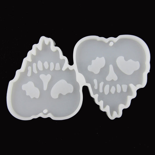 Scary Skull Halloween Pendant Silicone Casting Mould for Epoxy Resin
