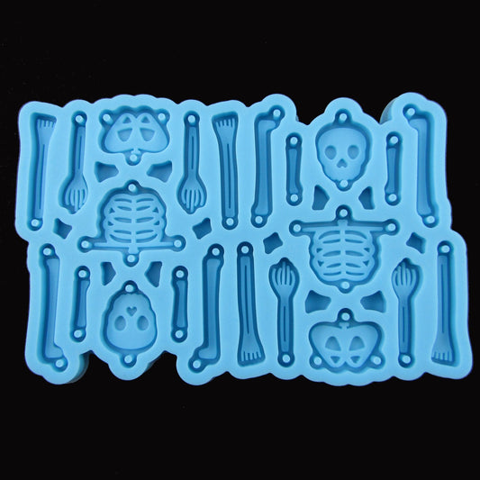 Skeleton Halloween Pendant Silicone Casting Mould for Epoxy Resin