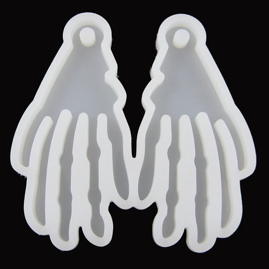 Skeleton Hands Halloween Pendant Silicone Casting Mould for Epoxy Resin