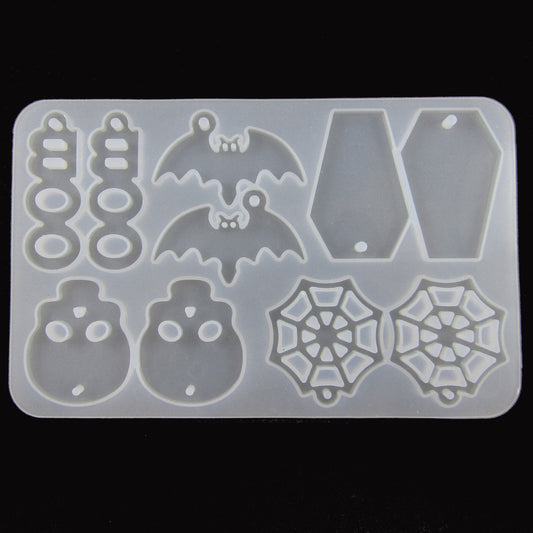 Halloween Earring Ghost Skull Coffin Bat Silicone Casting Mould for Epoxy Resin