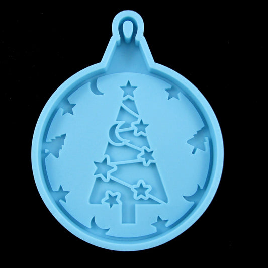 Christmas Tree Bauble Star Moon Pendant Silicone Mould for Epoxy Resin