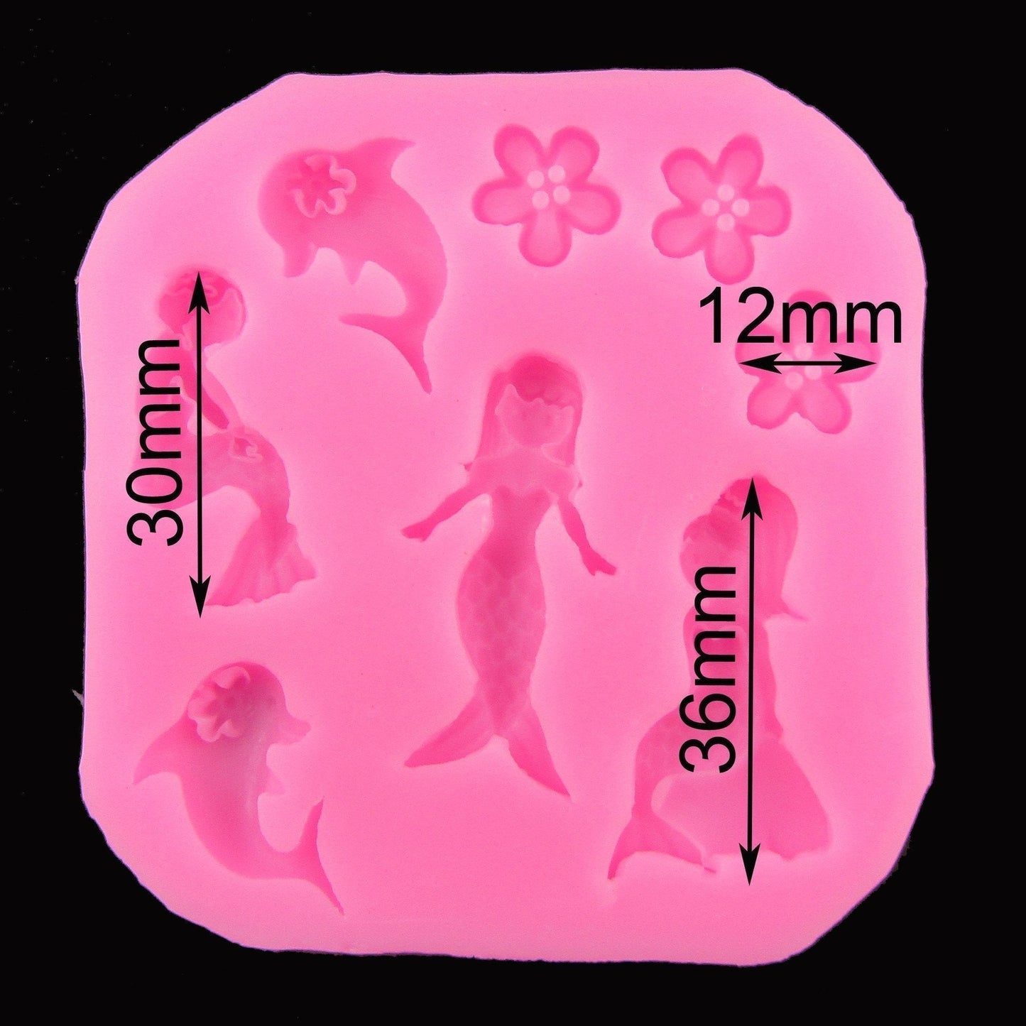 Mermaid & Dolphin FOOD GRADE Silicone Mould Fondant Chocolate Soap Resin