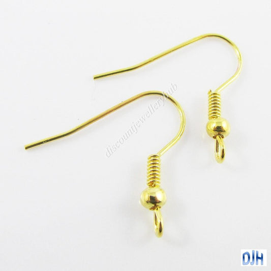 Bulk 10 sets (20pce) DIY Iron Earring Hook Finding 19x18mm Gold Plate