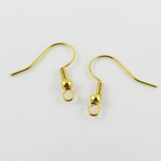 Bulk 10pce (5 Pair) DIY Earring Hook Finding 19x9mm Gold Rack Plated