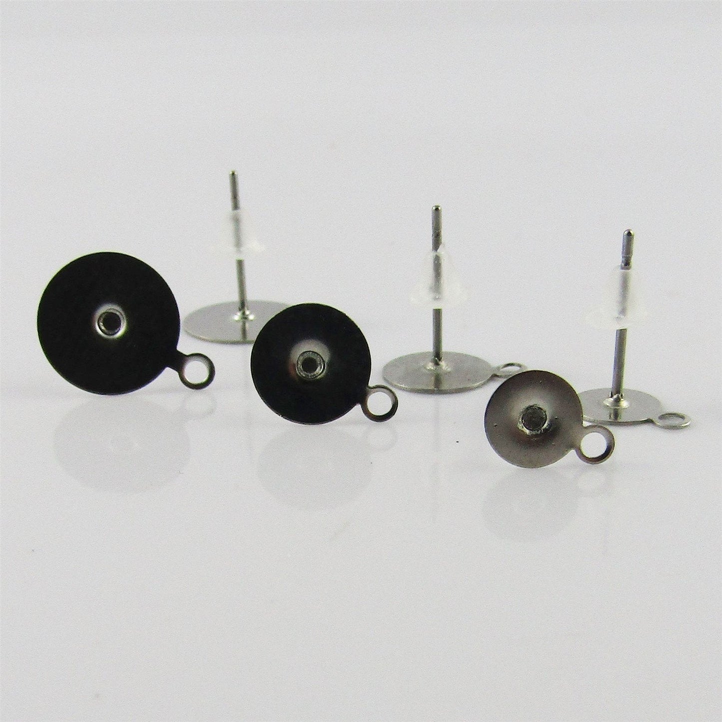 Bulk 20pcs Flat Glue Pad with Loop Post Stud Earring Finding 304SS Pick Size