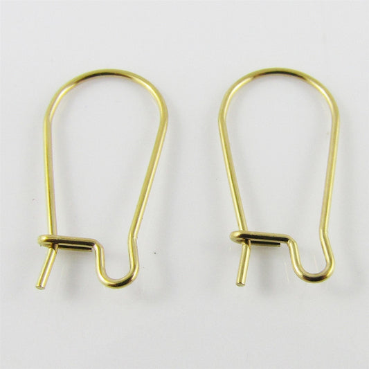 Bulk 20pcs DIY Kidney Earring Hook Finding 20x10mm 0.7mm Gold SSteel
