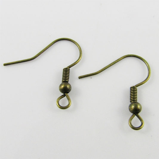 Bulk 20pcs DIY Iron Earring Hook Finding 18x19mm 0.8mm Antique Bronze