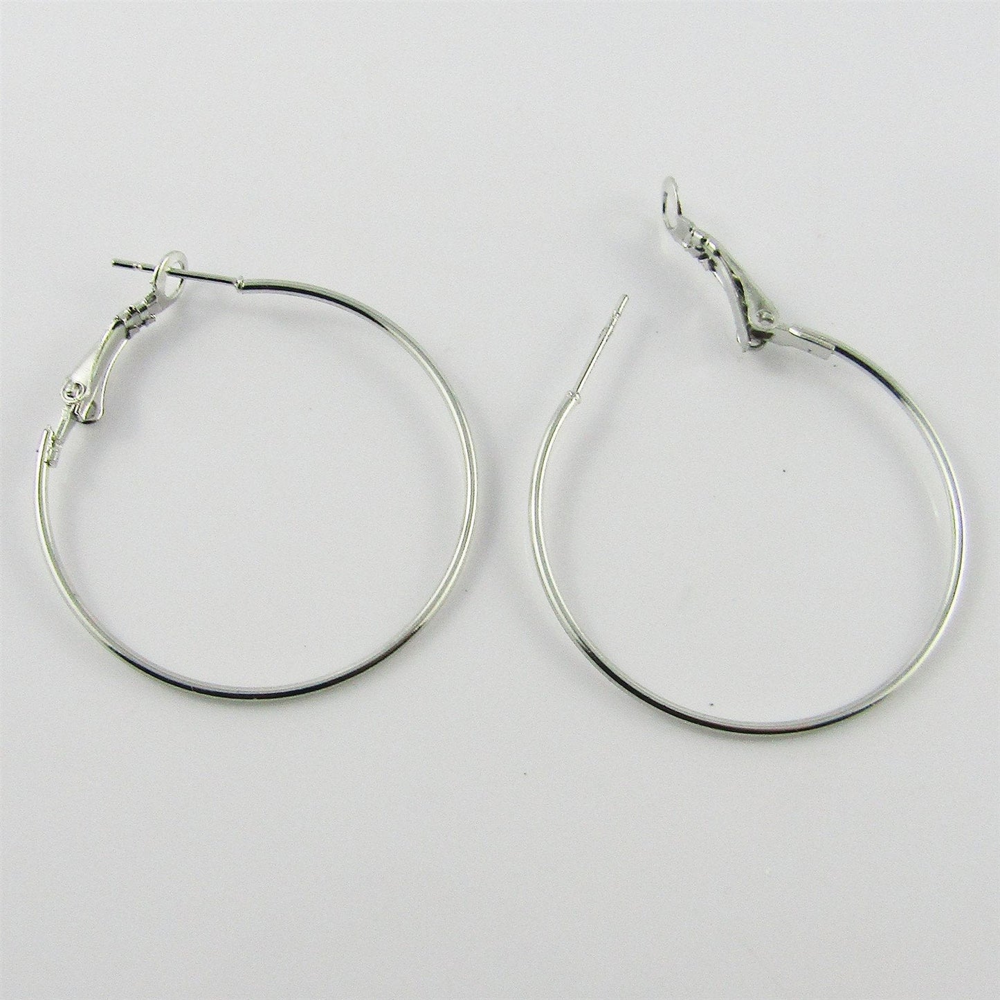Bulk 10pcs (5pair) Round Hoop Lever Back Earring Iron 35mm Add Beads & Charms