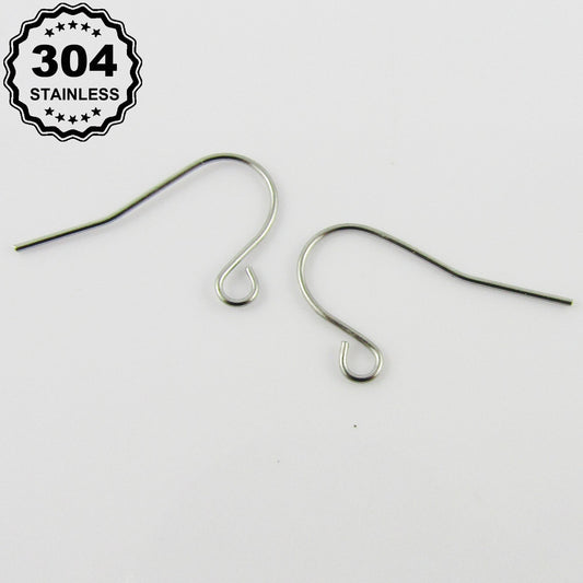 Bulk 50pcs (25pair) Earring Hook Finding 22x13mm 304 Stainless Steel