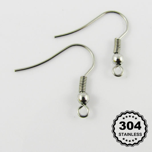 Bulk 50pcs (25pair) Earring Hook Finding 20x20mm 304 Stainless Steel