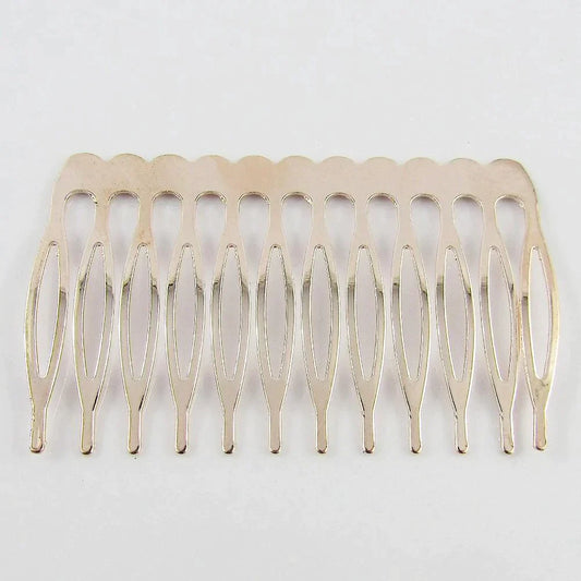 Bulk 10pcs DIY Iron Alloy Hair Comb Finding 64x39mm Beaded Bridal Comb LightRose