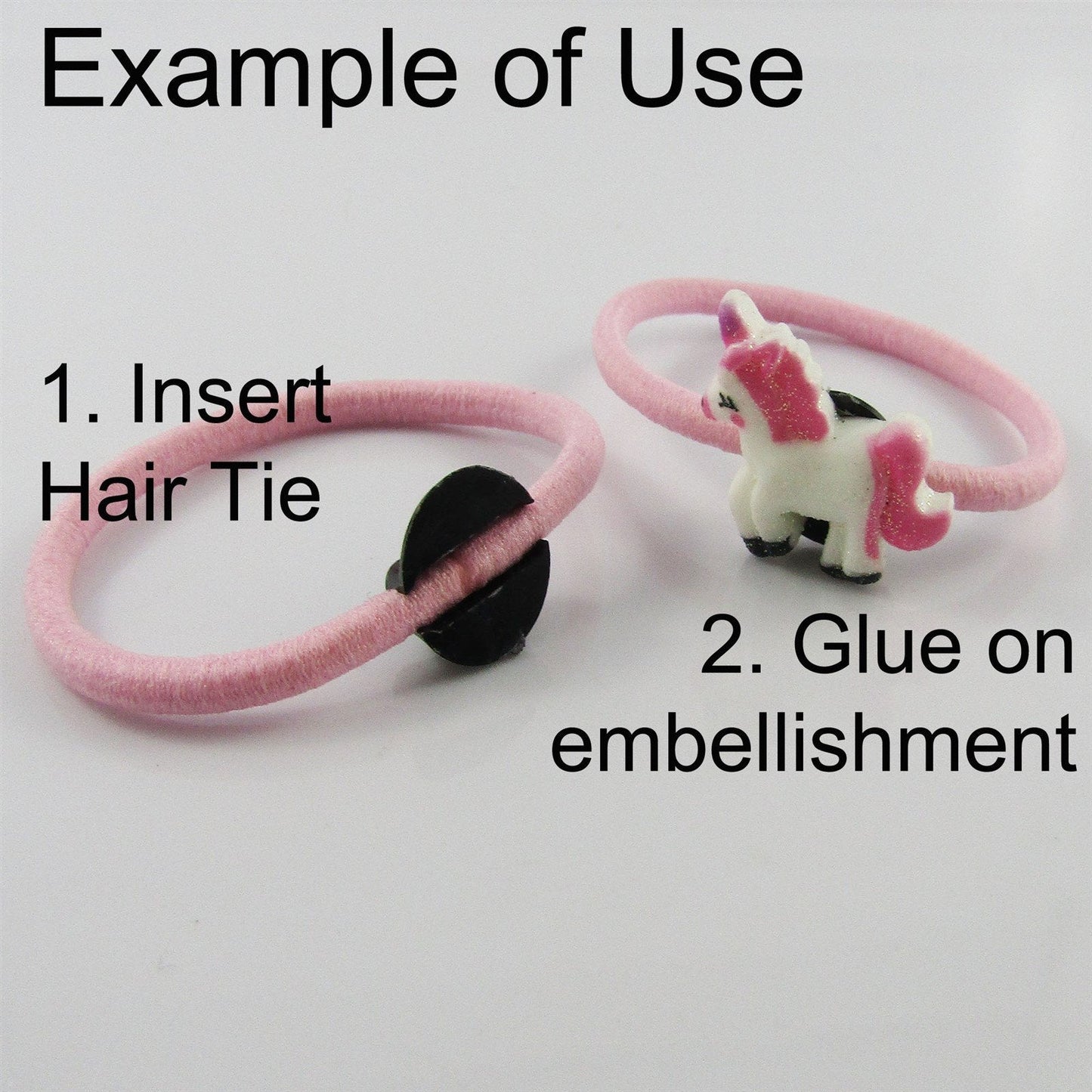 Bulk 50pcs DIY Hair Tie Clear Embellishment Base Finding 13x6mm Fit 3-4mmElastic