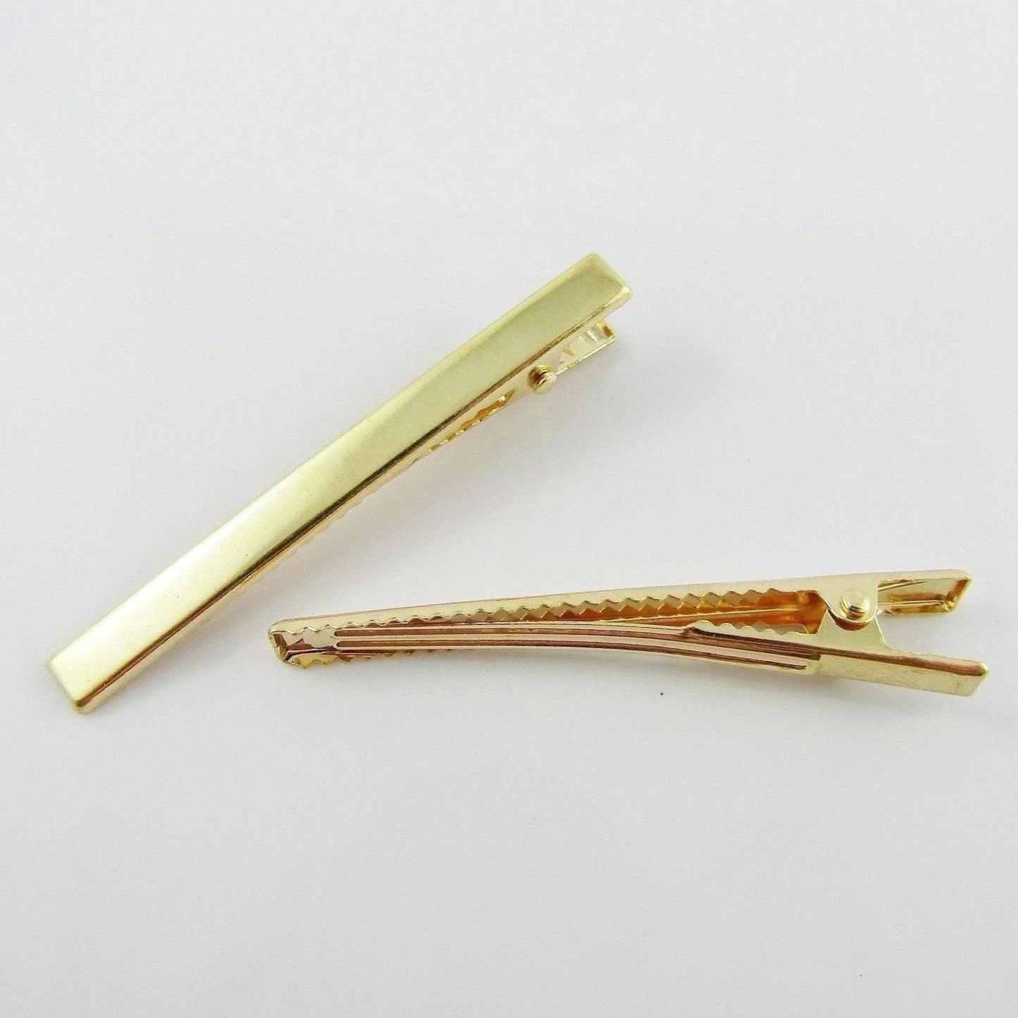 Bulk 10pcs DIY Alligator Hair Clip Finding Hair Bow Beak Clip Gold Tone 60x6mm
