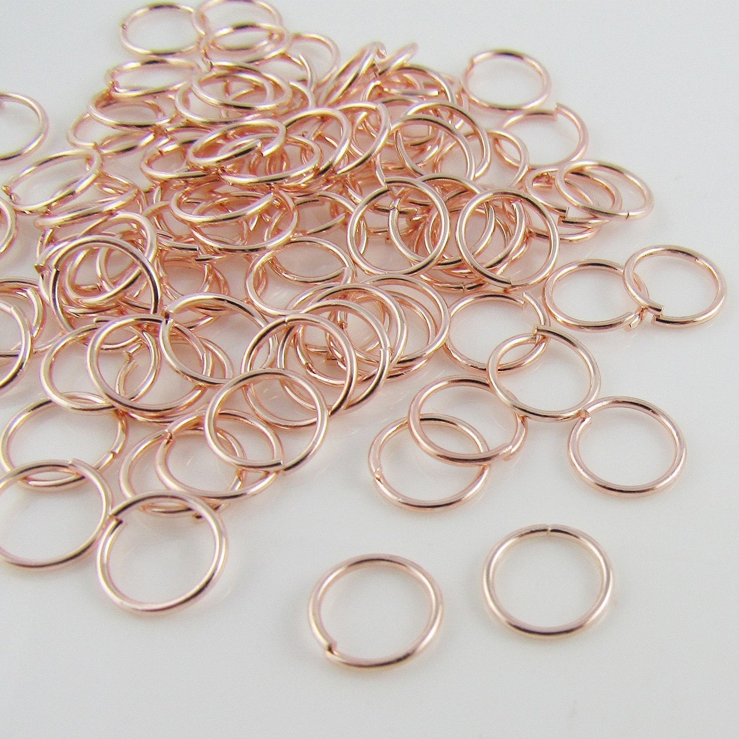 Bulk 175 pieces of 8x0.8mm Light Rose Gold Jump Rings Open Jumprings Findings