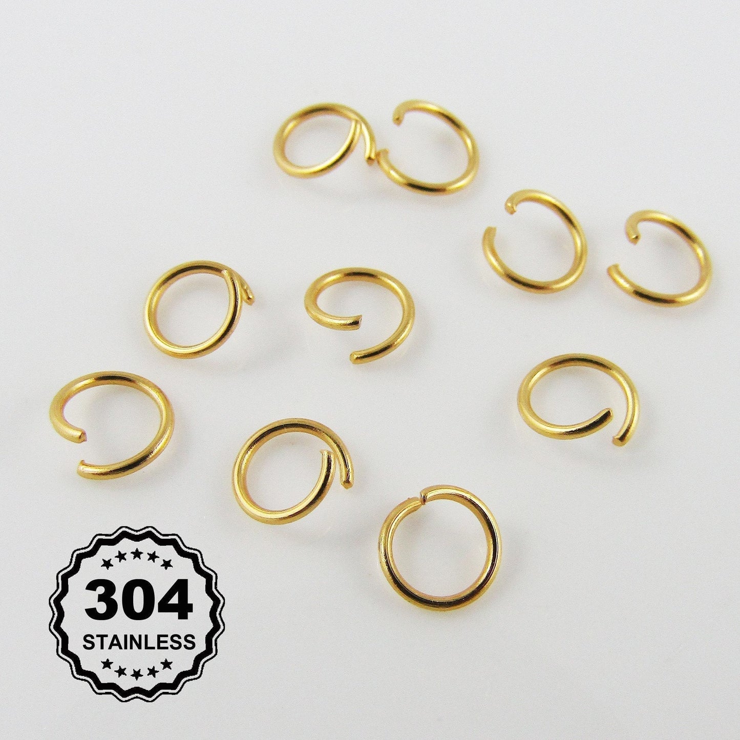 20 pcs Bulk Gold Plated Stainless Steel 6x0.7mm Open Jump Rings Findings Craft