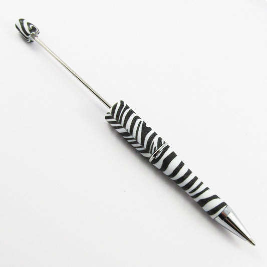 Blank DIY Zebra Print Beadable Pen 144mm Personalised Gift Idea Select Qty