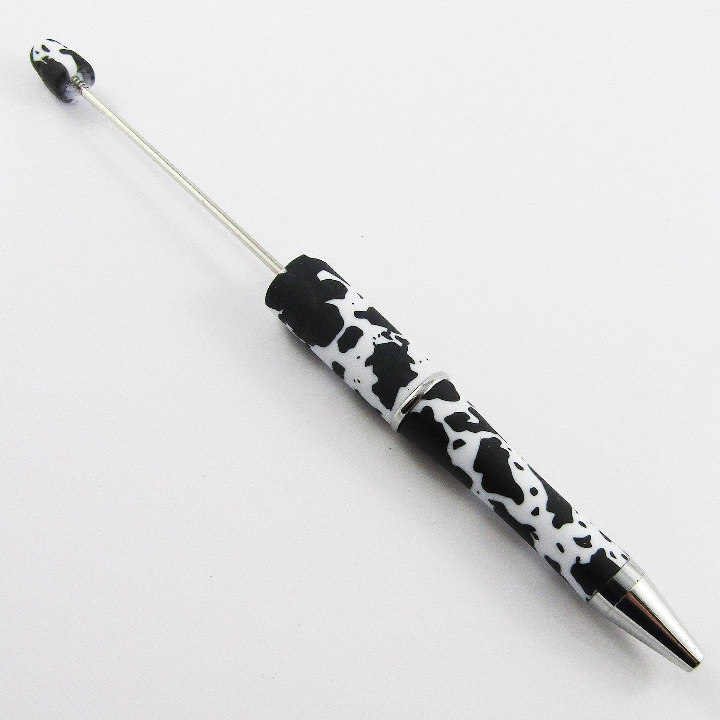Blank DIY Cow Print Beadable Pen 144mm Personalised Gift Idea Select Qty