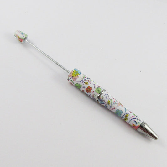 Blank DIY Flower Garden Print Beadable Pen 144mm Select Qty