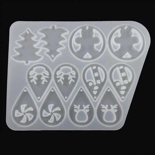 Mixed Christmas Theme Pendant Earring Silicone Mould for Epoxy Resin
