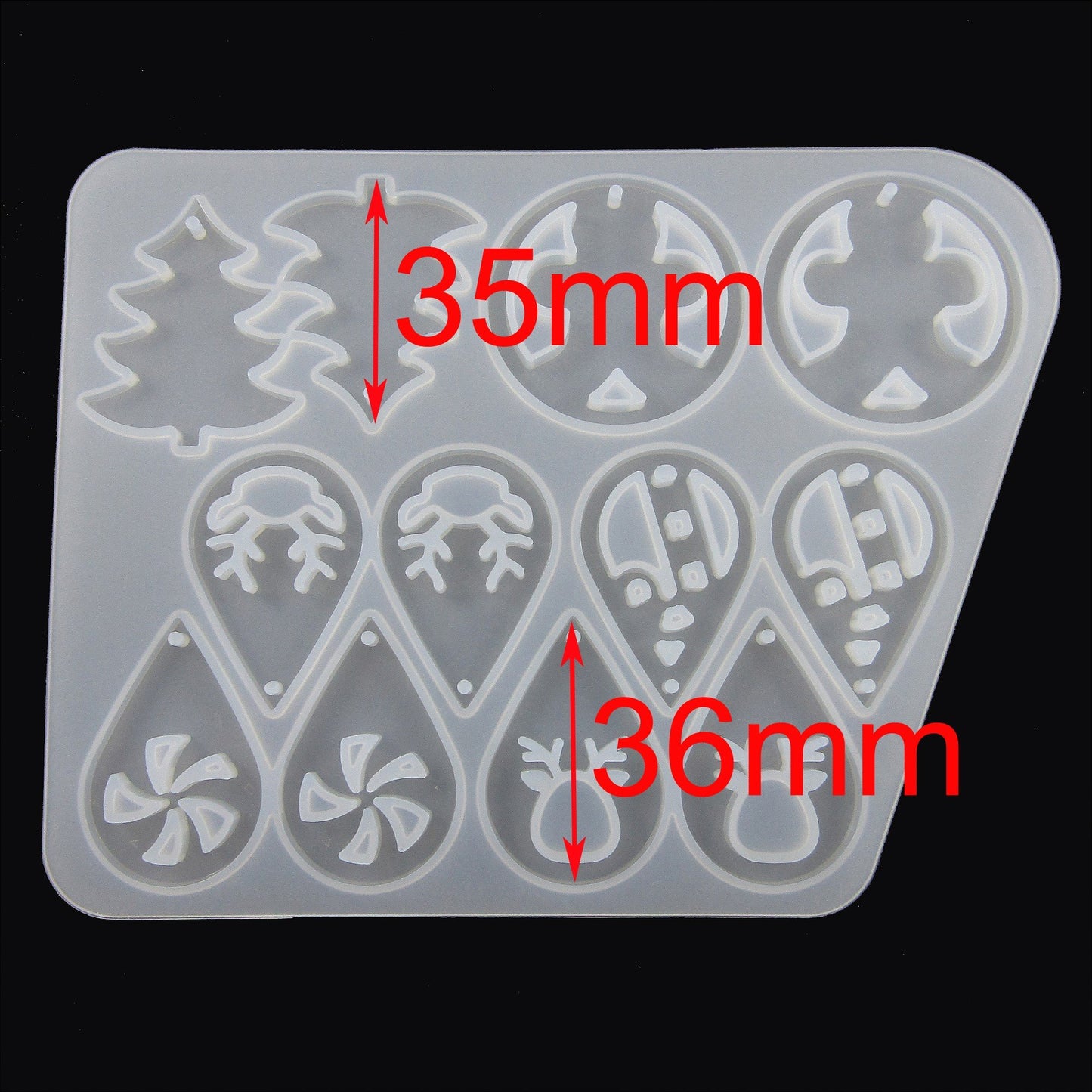 Mixed Christmas Theme Pendant Earring Silicone Mould for Epoxy Resin