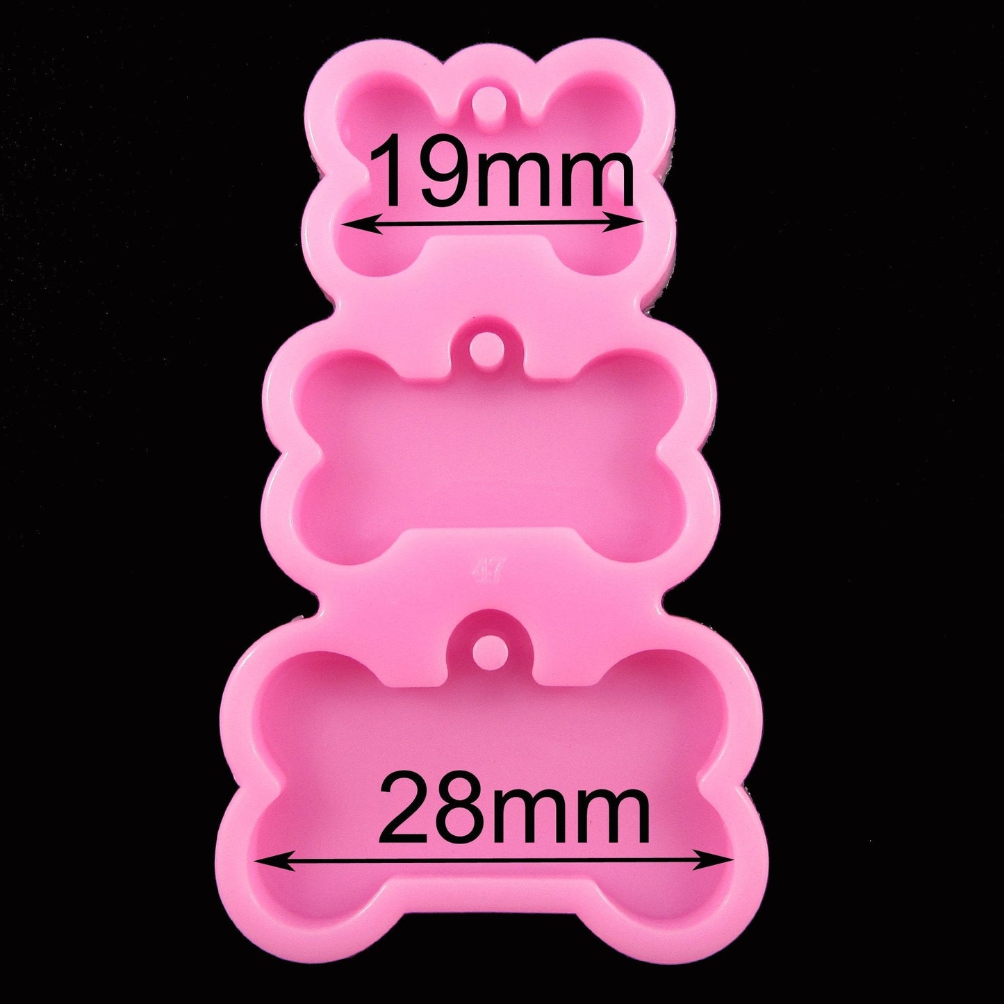 Mixed Size Dog Bone Tag Charm Pendant Silicone Mould for Epoxy Resin
