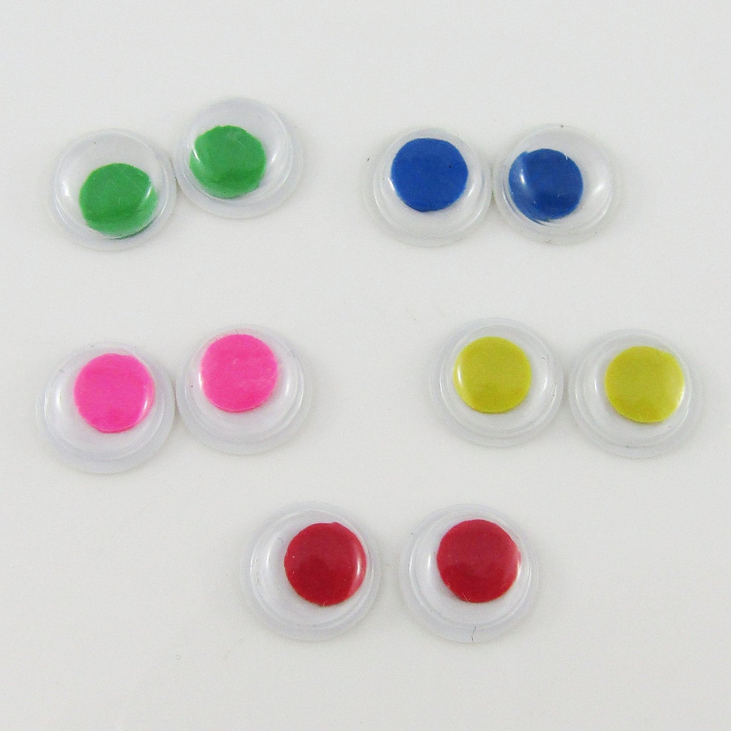 50pcs (25pair)10mm Mixed Coloured Glue on Wiggly Google Eyes Plastic Kids Craft