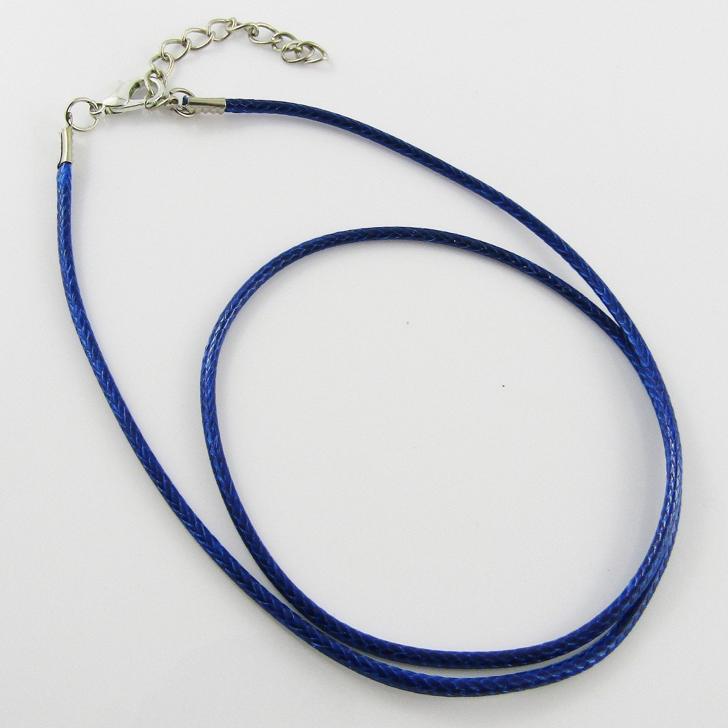 Bulk Pack 10pcs 2mm Blue Cord Necklace 44cm with 5cm Extender
