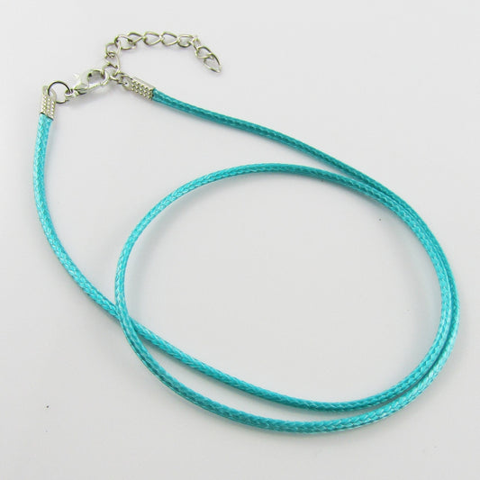 Bulk Pack 10pcs 2mm Turquoise Cord Necklace 44cm with 5cm Extender