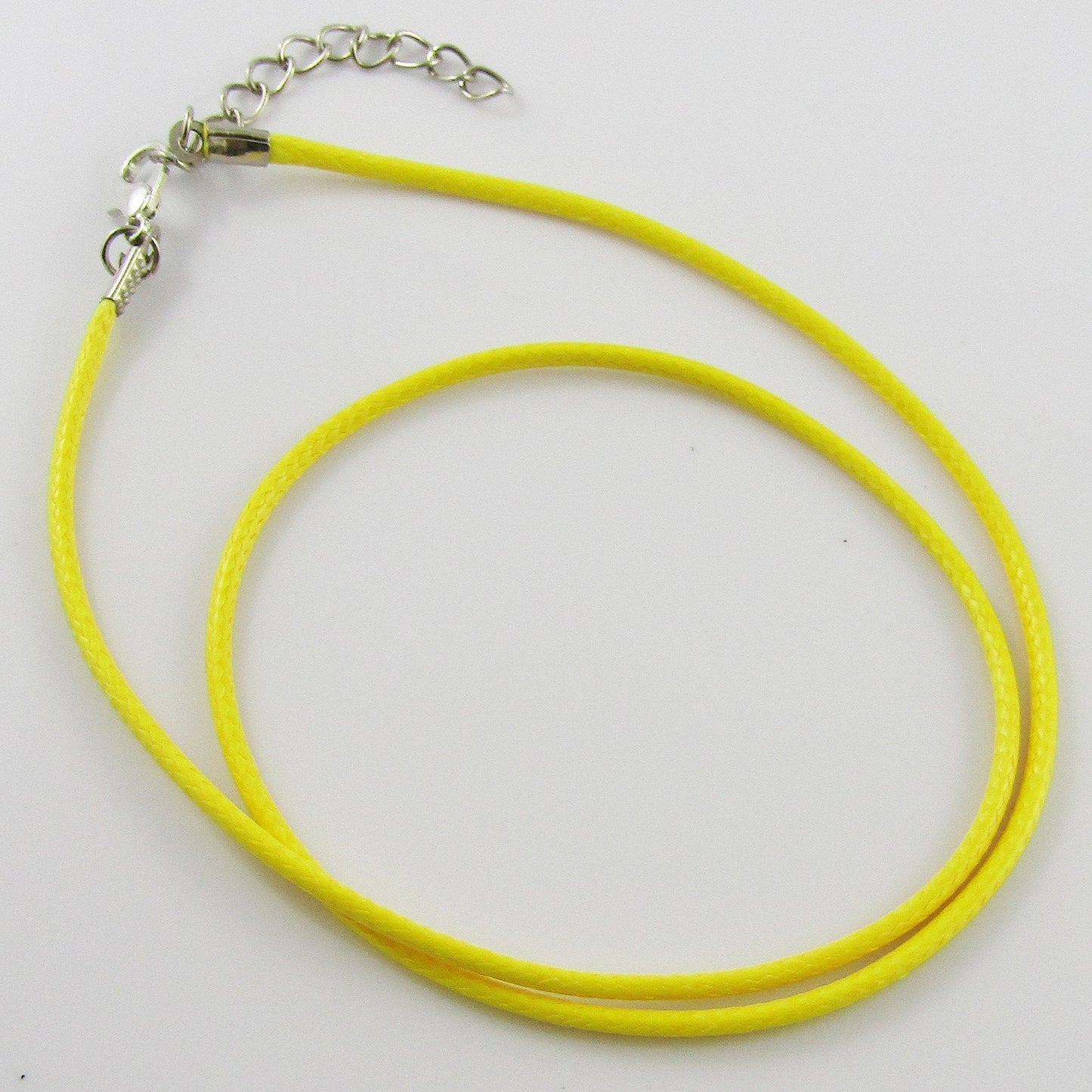 Bulk Pack 10pcs 2mm Yellow Cord Necklace 44cm with 5cm Extender