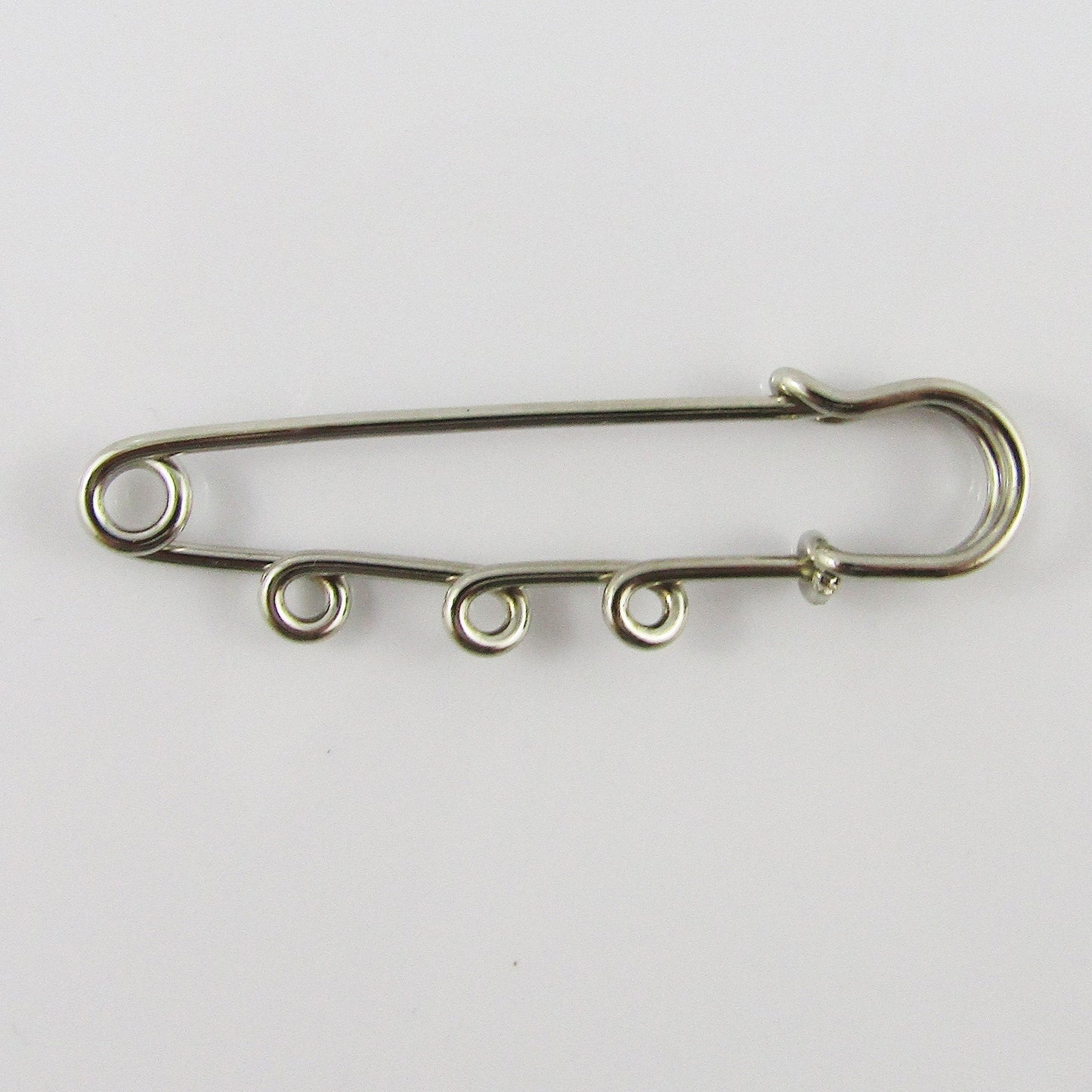 Bulk 5pk DIY Silver Tone 3 Loop 52mm Kilt Pin Safety Pin Brooch
