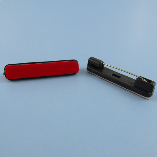 Bulk 20pk DIY Bar Pin Brooch Finding with Adhesive Base Acrylic 36mm