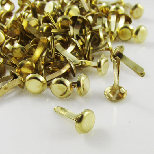 100pcs Iron Metal Brads 6mm Gold Scrapbooking Card Making