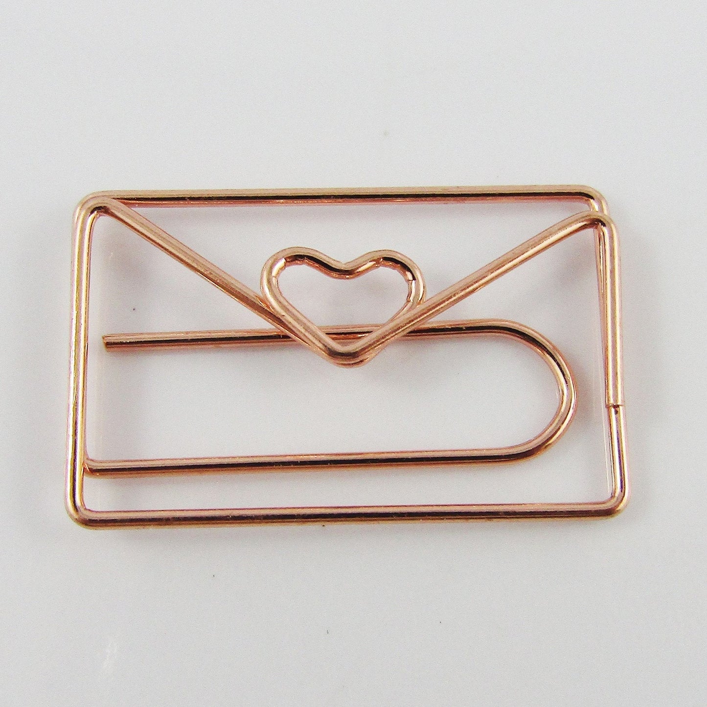6pcs Rose Gold Envelope Heart Paper Clip Photo Clip 19x30mm Journal Scrapbook