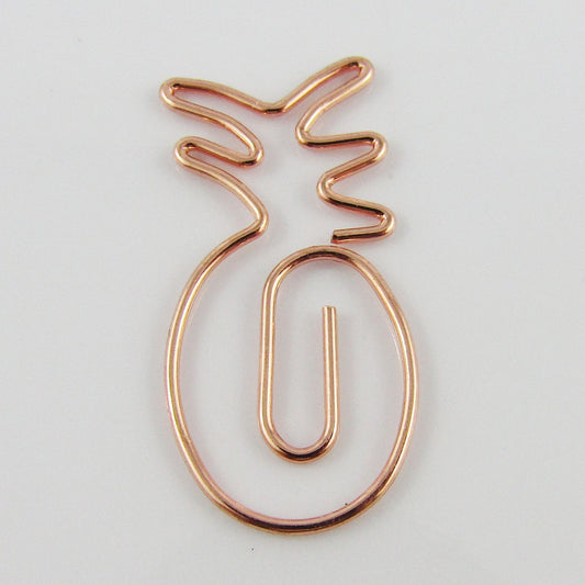 6pcs Rose Gold Pineapple Paper Clip Photo Clip 32x15mm Journal Scrapbook etc