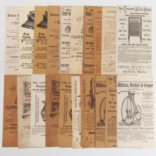 60pc Newspaper Adverts Retro Scrapbook Papers Cards Journal Ephemera 160x84mm