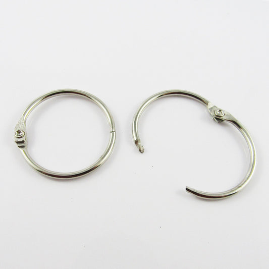 Bulk 20pcs Hinged Ring Binder Ring Iron Silver Tone 35x2mm Keychain Scrapbooking
