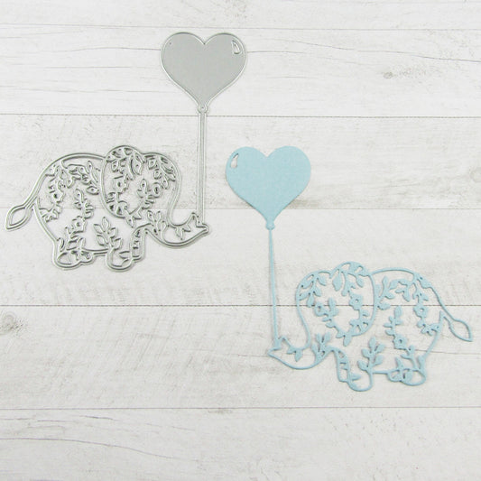 Love Heart Balloon Elephant Cutting Die Carbon Steel Scrapbooking Card Making
