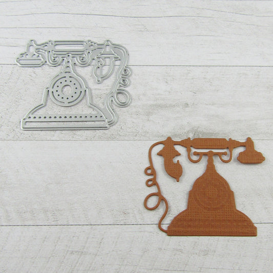 Antique Telephone Cutting Die Carbon Steel Scrapbooking Card Making etc