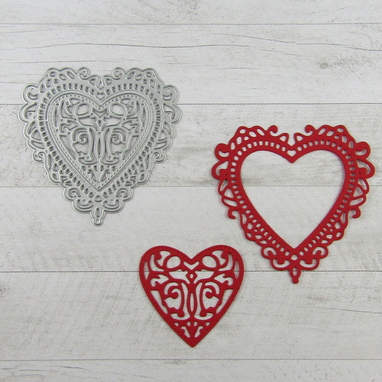 Filigree Valentine Hearts Cutting Die Carbon Steel Scrapbooking Card Making etc