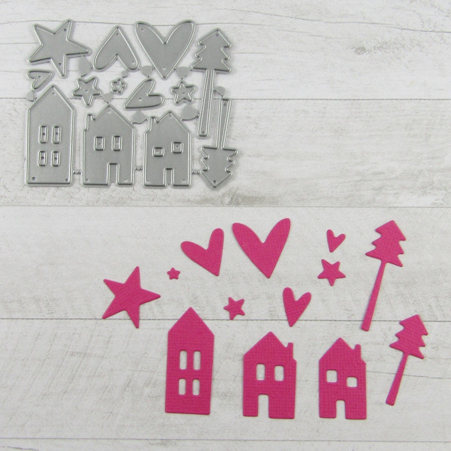 Village Houses Cutting Die Carbon Steel Scrapbooking Card Making etc