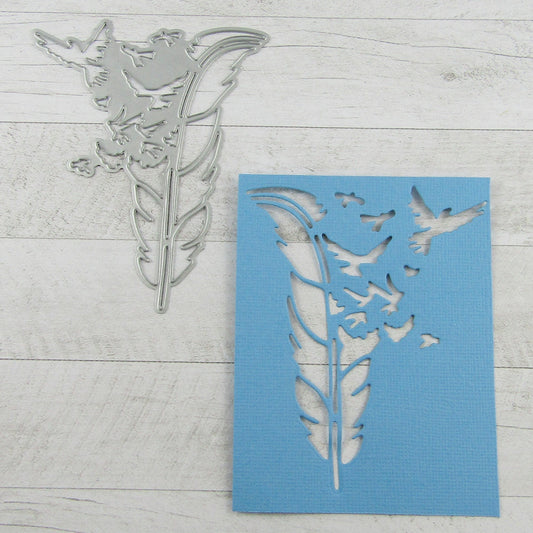Bird & Feather Cutting Die Carbon Steel Scrapbooking Card Making etc