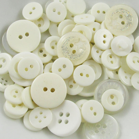 50gram Assorted Ivory Sewing Buttons RESIN Crafts Jewellery Junk Journal
