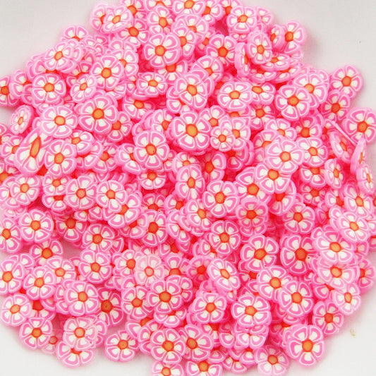 20g Hot Pink Spring Flower Polymer Clay Wafer Sprinkles Resin Mix-in Shaker Card