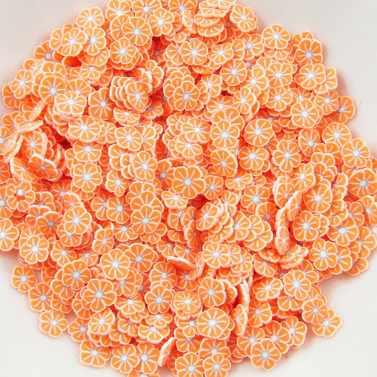 20g Orange Spring Flower Polymer Clay Wafer Sprinkles Resin Mix-in Shaker Cards