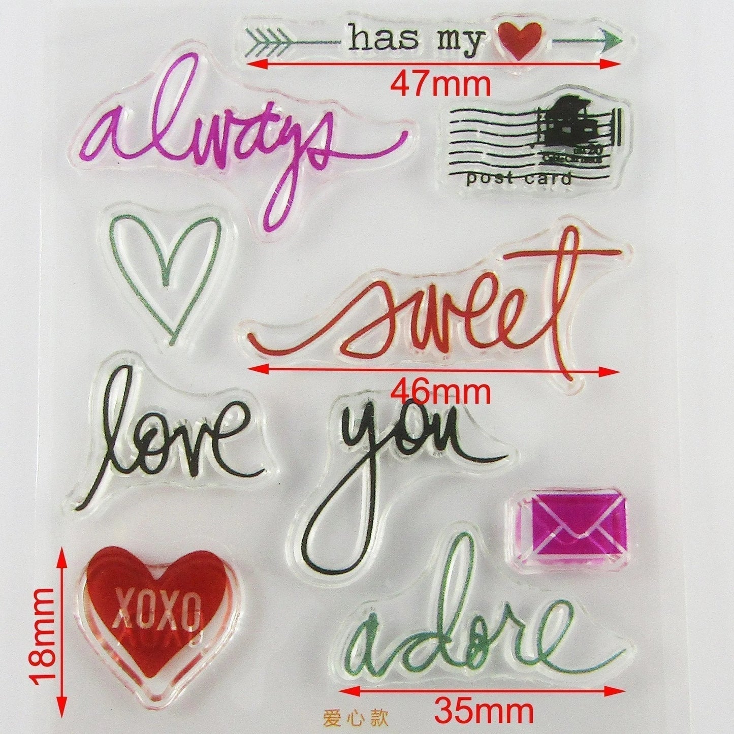 Valentine Love You Message Clear MINI Stamp Silicone Rubber Card Making etc