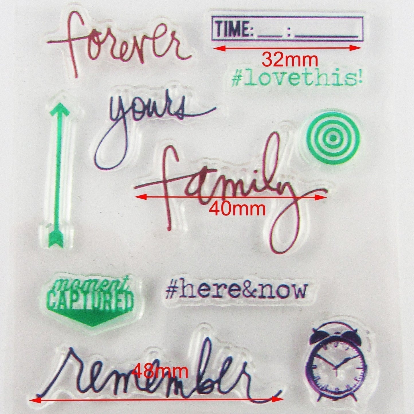 Family Forever Yours Message Clear MINI Stamp Silicone Rubber Card Making etc