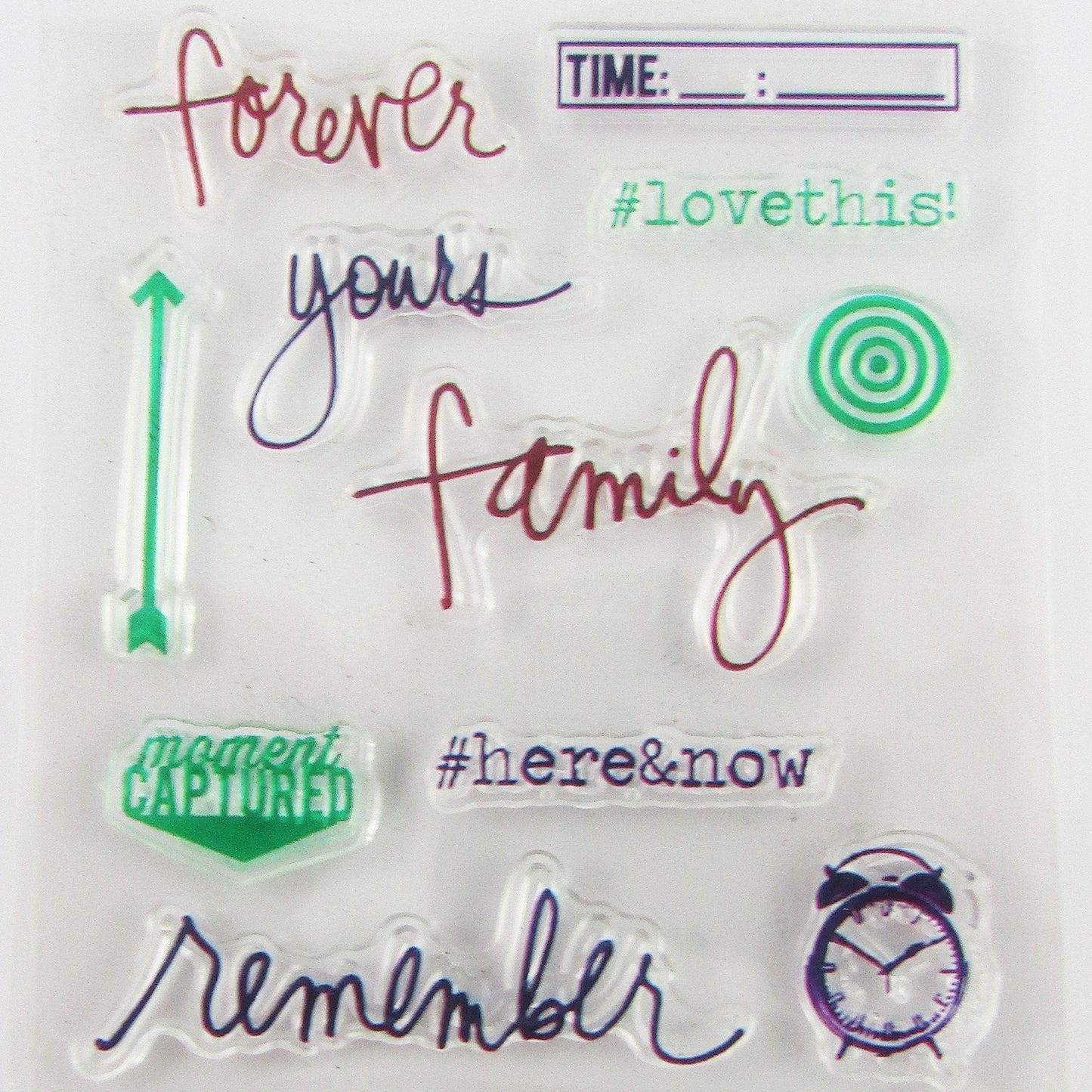 Family Forever Yours Message Clear MINI Stamp Silicone Rubber Card Making etc