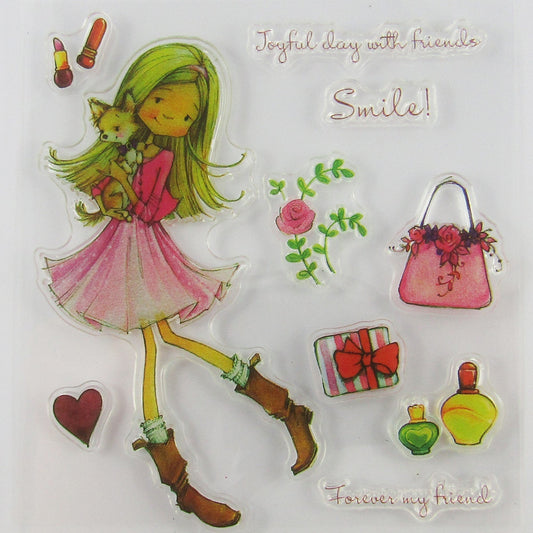 Joyful Day with Friends Clear Stamp Silicone Rubber Scrapbooking Card Making