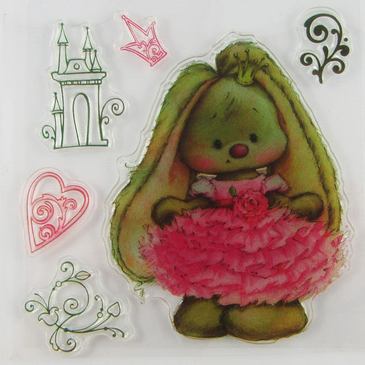 Princess Bunny Clear Stamp Silicone Rubber Scrapbooking Card Making